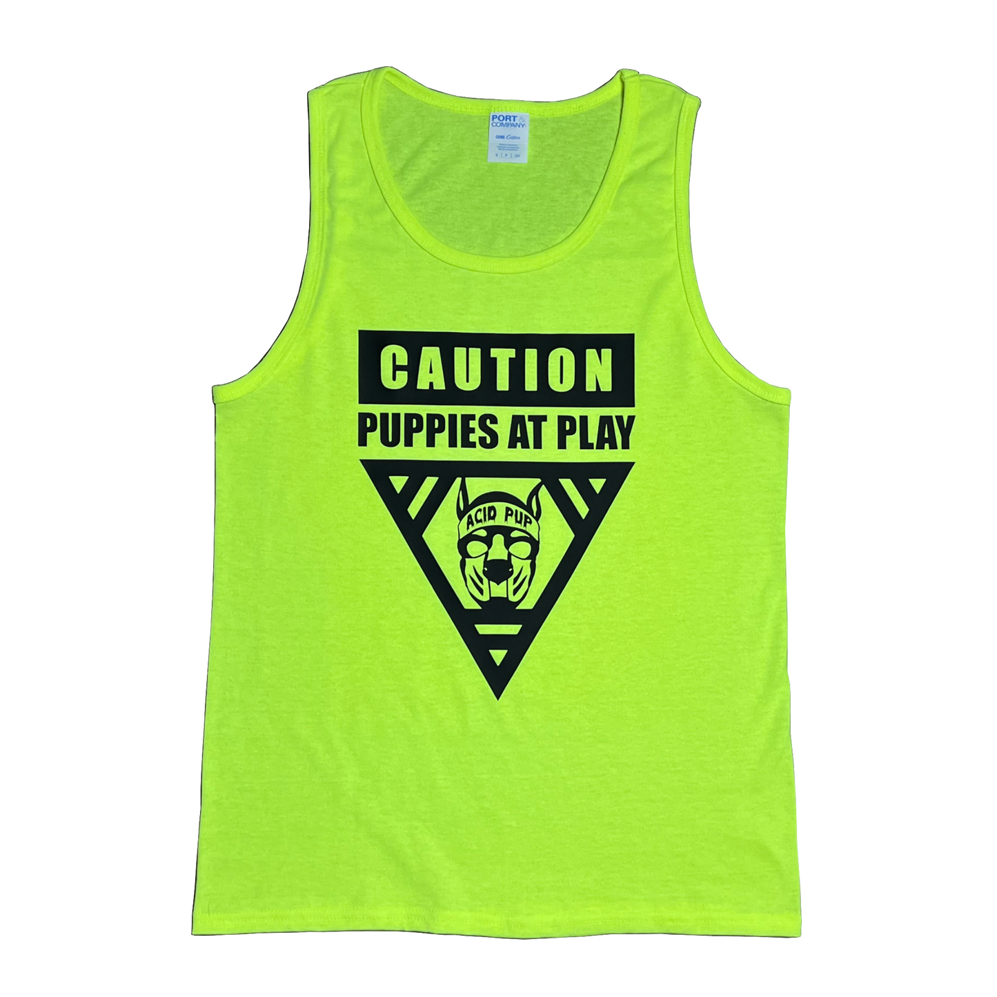 Acid Pup Caution Puppies at Play Tank Top