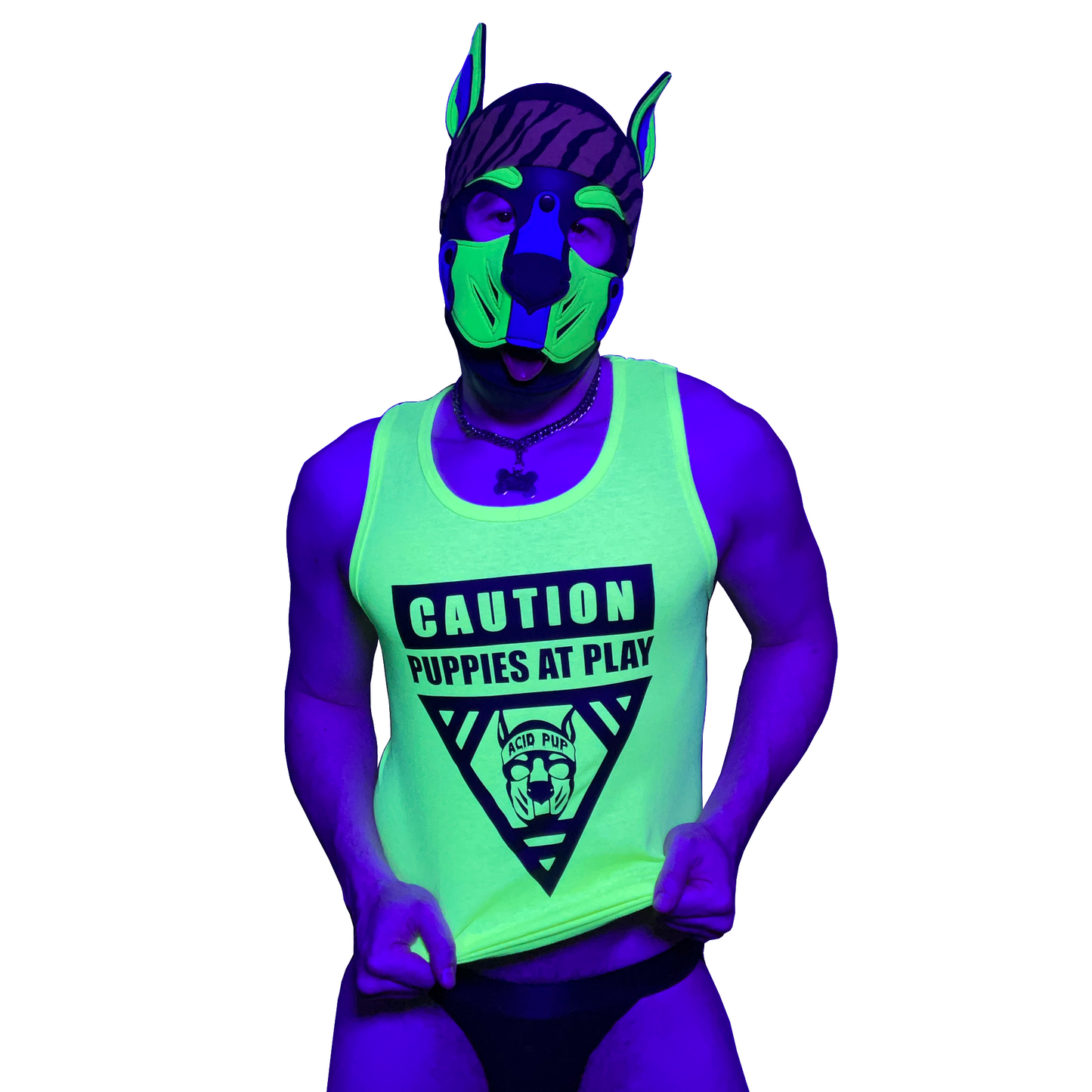 Acid Pup Caution Puppies at Play Tank Top