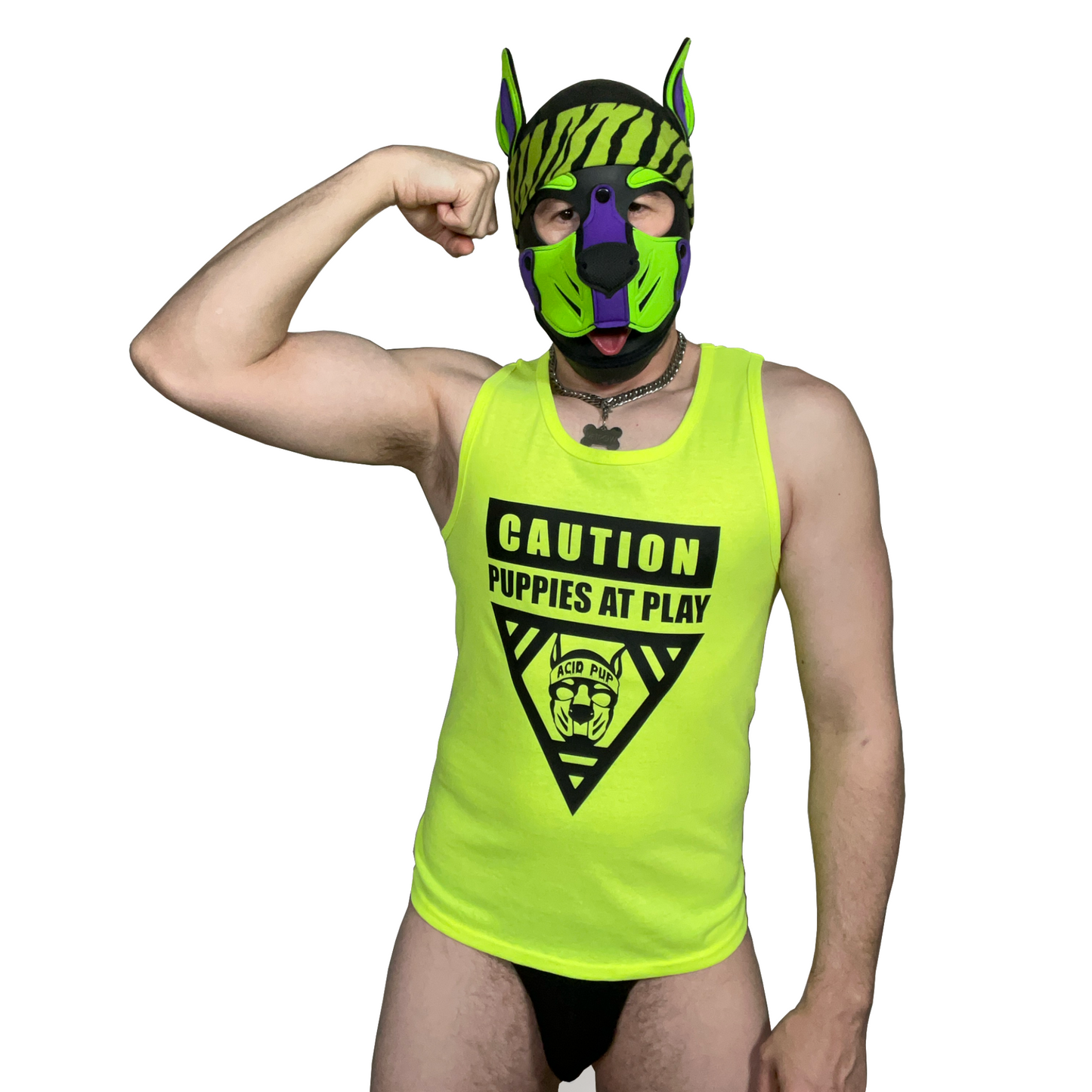 Acid Pup Caution Puppies at Play Tank Top