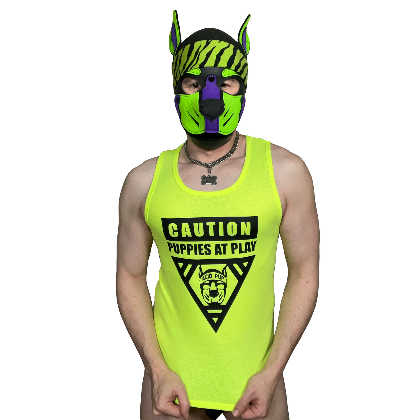 Acid Pup Caution Puppies at Play Tank Top
